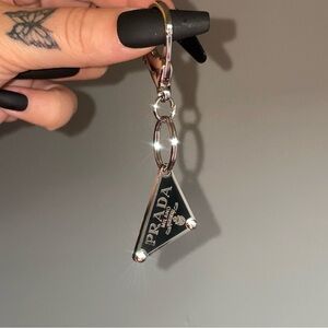 Authentic Black Prada Repurposed Keychain